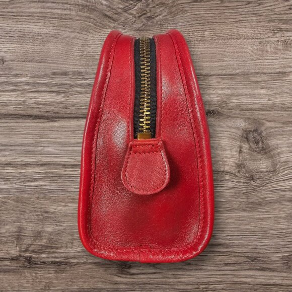 Coach Vintage Red Leather Travel Bag Case - Late 70s - Style 7225 - Picture 5 of 11